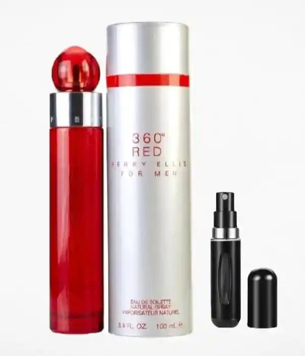360 Red Men 1.1 + Perfumero | Fragancia Para Caballero Amaderada Especiada Cítrica