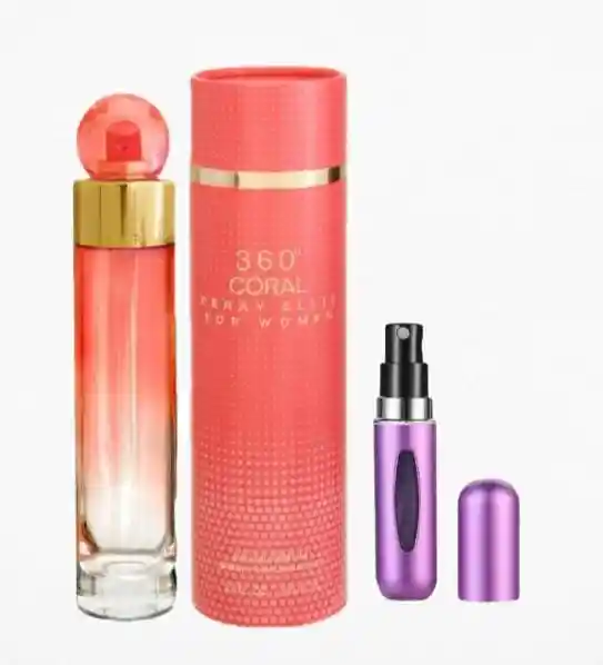 360 Coral Perry Ellis 1.1 + Perfumero | Fragancia Para Dama Floral Frutal Oriental