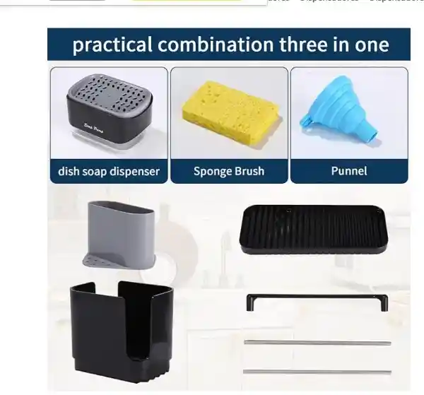 Dispensador De Jabon De Loza Para Cocina 4 En 1