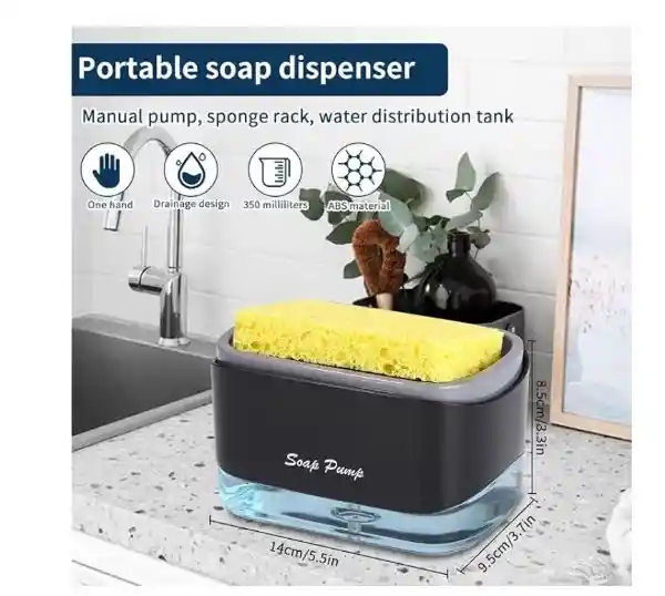 Dispensador De Jabon De Loza Para Cocina 4 En 1