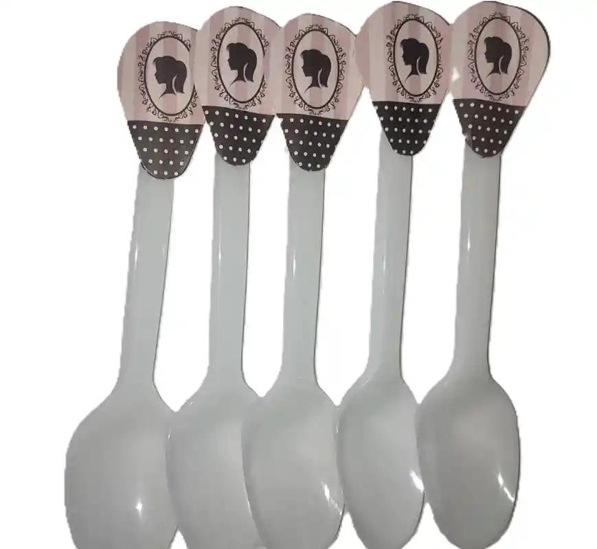 Cucharas Desechables Paris Fiesta X20 Mujer Rosa