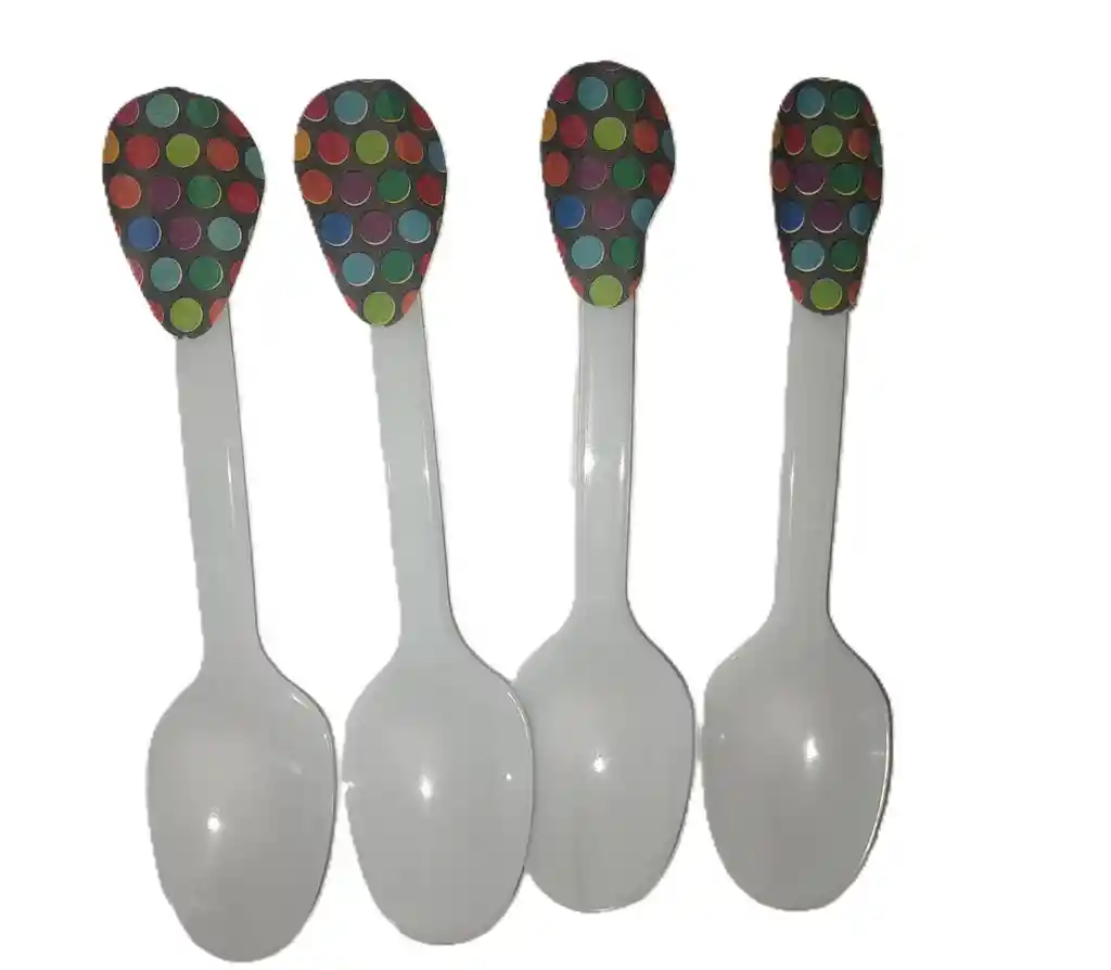 Cucharas Desechables Fiesta X20 Puntos Colores