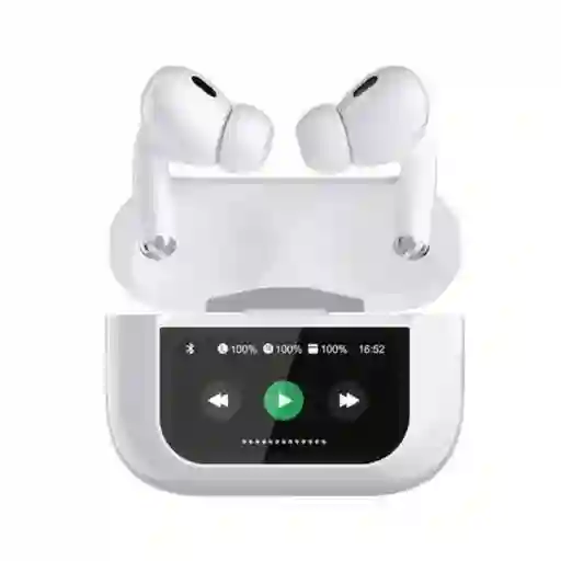 Audifonos Bluetooth Con Pantalla Tactil Modelo V10pro Anc/blanco