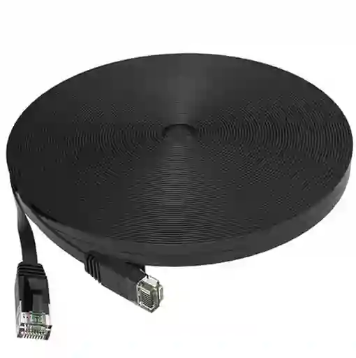 Cable De Red Ethernet Plano Cat6 Lan De 20m Negro