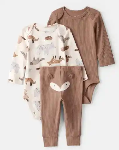 Conjunto 3 Piezas Bebé Carters Talla 6 Meses