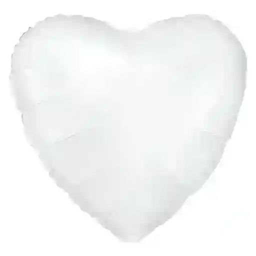 Corazon Metalizado 18" Blanco X 1 Und