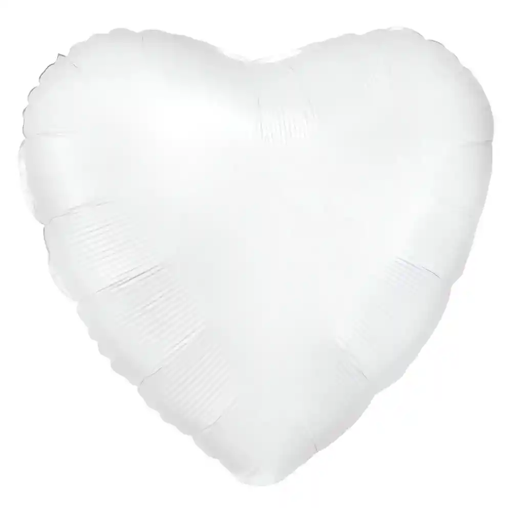 Corazon Metalizado 18" Blanco X 1 Und