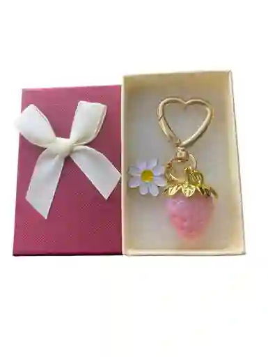 Llavero Diseño De Fresa Con O Sin Flor Para Hombre O Mujer Para Llaves