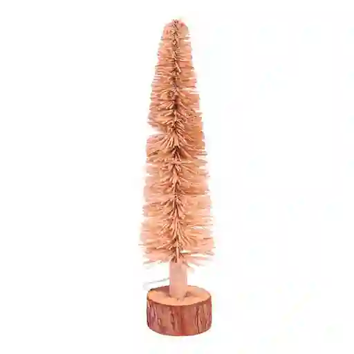 Arbol Santini Con Luz 9x40cm Rose Gold Fibra Natural