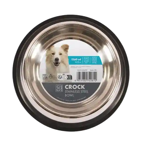 Comedero Bowl Crock De Acero Inoxidable Para Mascotas