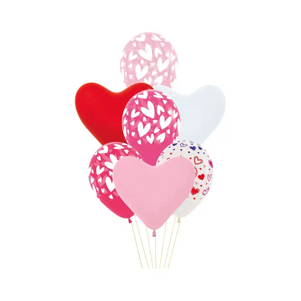 Kit Globos Corazones X 12 Und