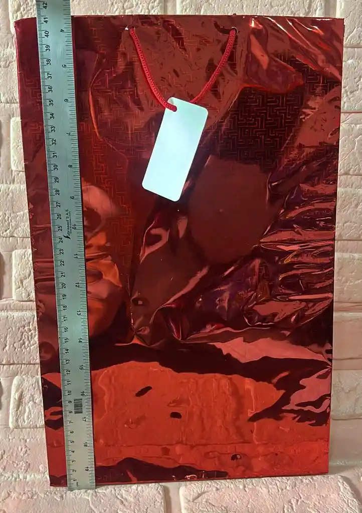 Bolsa Regalo Metalizada Holograma Talla L (( 26*41*7 )) Colores De Hombre