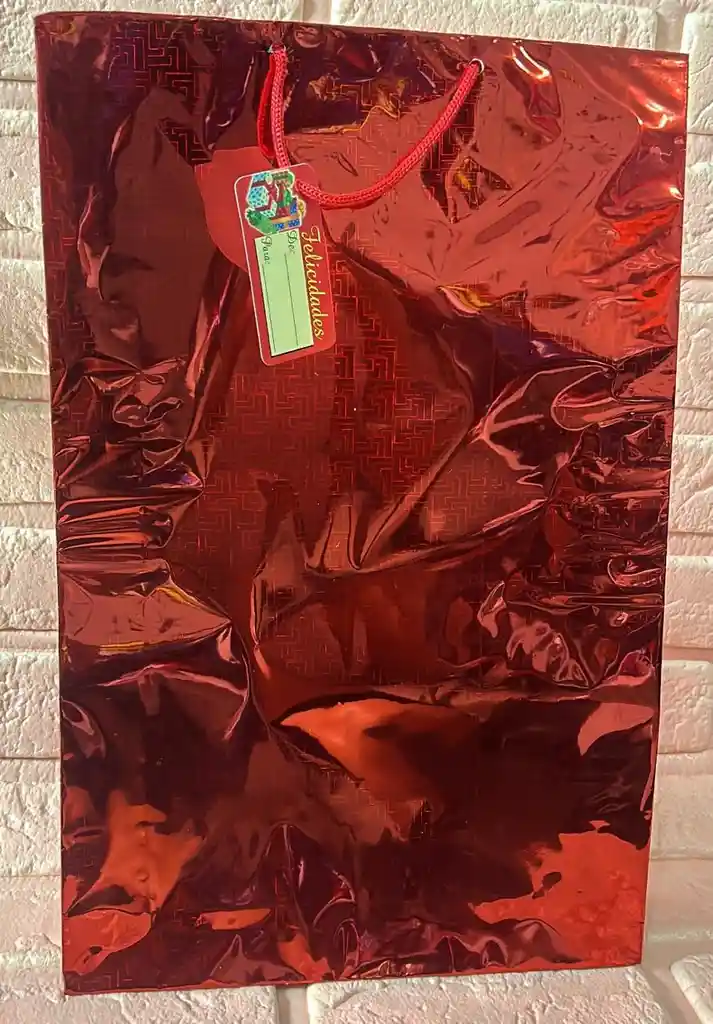 Bolsa Regalo Metalizada Holograma Talla L (( 26*41*7 )) Colores De Hombre