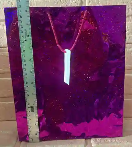 Bolsa Regalo Metalizada / Holograma Talla M (( 29*26*6 )) Colores De Dama