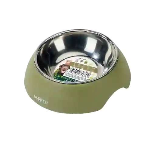 Comedero Bowl Eco Bamboo Color Oliva Para Perro