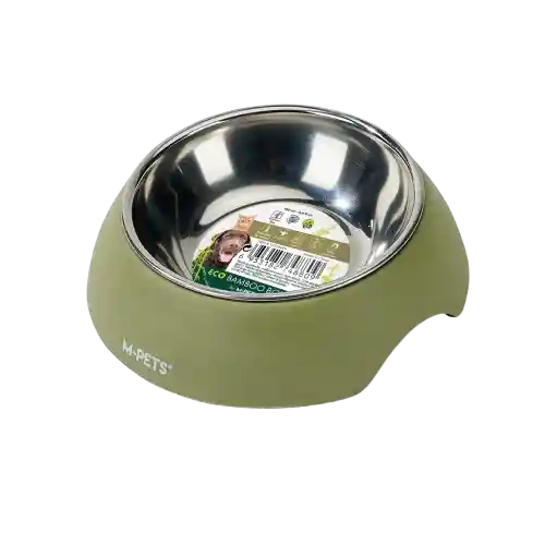 Comedero Bowl Eco Bamboo Color Oliva Para Perro