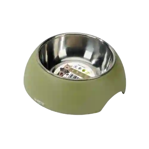 Comedero Bowl Eco Bamboo Color Oliva Para Perro