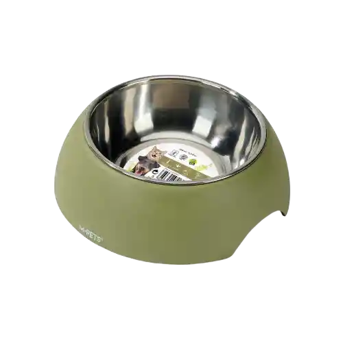 Comedero Bowl Eco Bamboo Color Oliva Para Perro