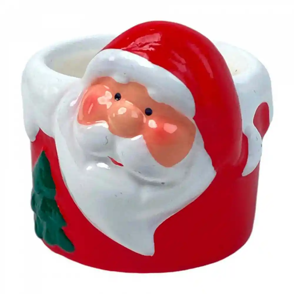 Adorno Santa Santini Con Luz 6x5cm Rojo Ceramica