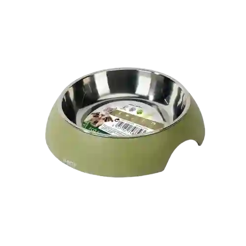 Comedero Bowl Eco Bamboo Color Oliva Para Perro