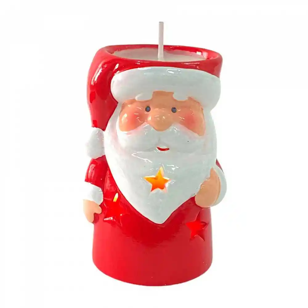 Adorno Santa Santini Con Luz 6x8cm Rojo Ceramica