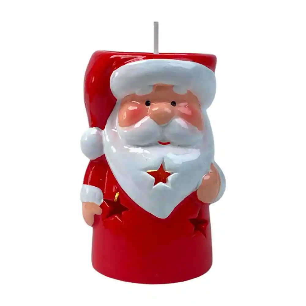 Adorno Santa Santini Con Luz 6x8cm Rojo Ceramica