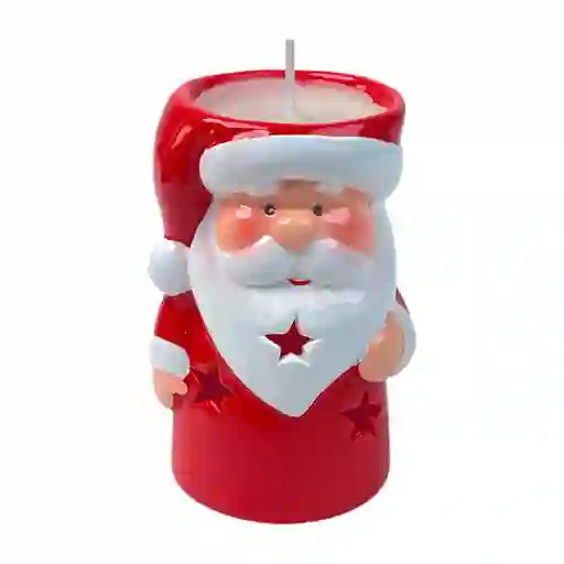 Adorno Santa Santini Con Luz 6x8cm Rojo Ceramica