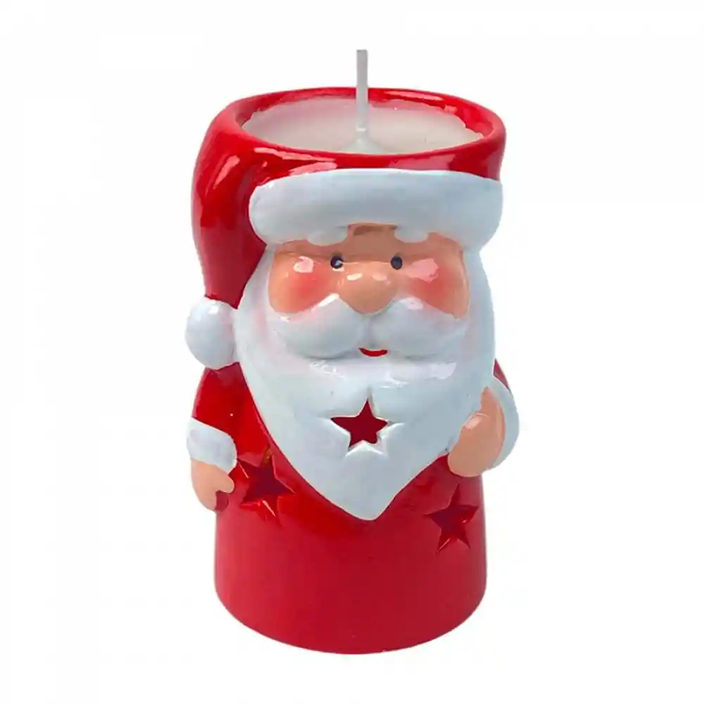 Adorno Santa Santini Con Luz 6x8cm Rojo Ceramica