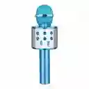 Micrófono Portátil Parlante Karaoke Bluetooth Parlantes Voz Azul