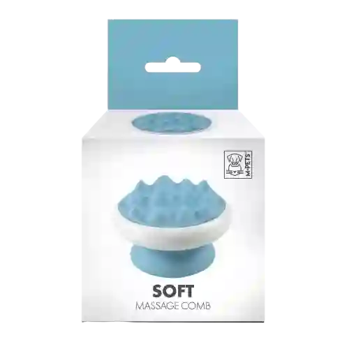 Peine Masajeador Soft Azul Para Gato