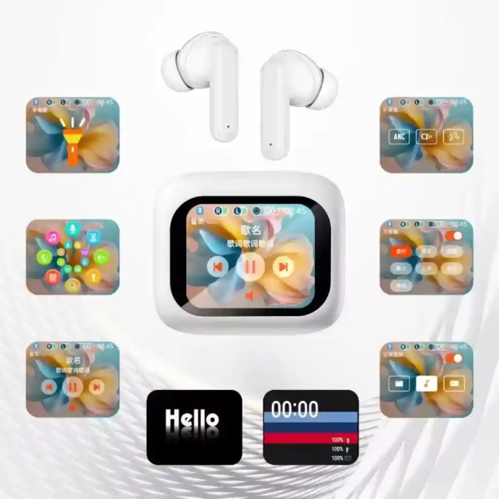 Audifonos Inalámbricos Bluetooth M6 Pantalla Tactil Con Anc Enc