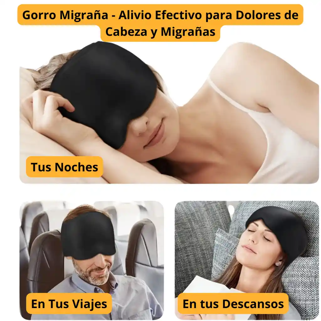 Gorro Migraña Gel Frio Y Calor Alivio Dolor De Cabeza