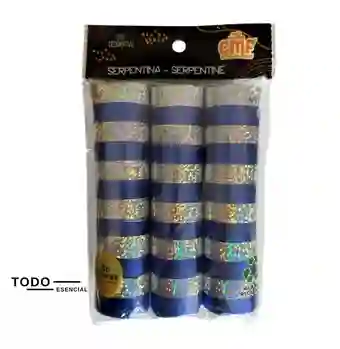 Serpentina Azul Y Plateado X36