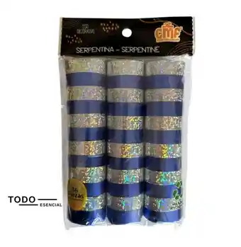 Serpentina Azul Y Plateado X36