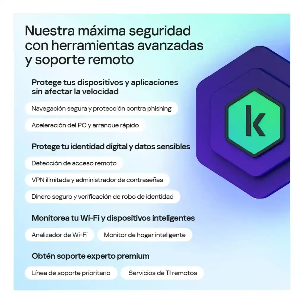 Antivirus Kaspersky Premium 20 Dispositivos 1 Año