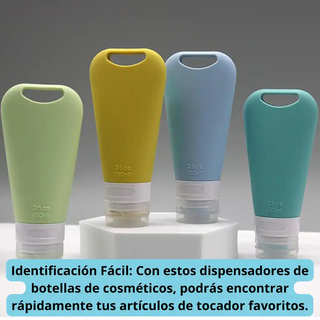 Kit Frascos Rellenables Viajeros Antifugas X4