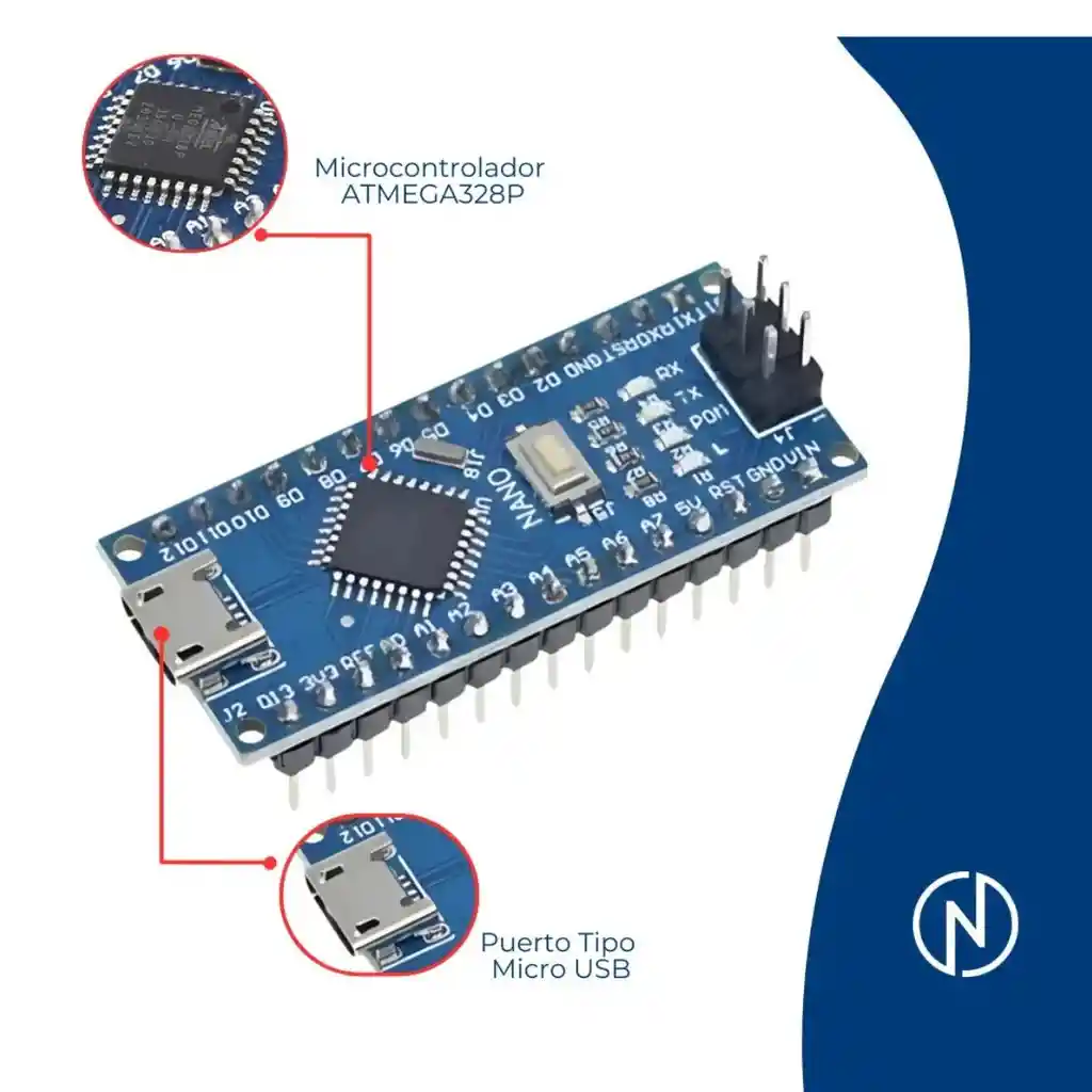 Arduino Nano Compatible V3.0 Atmega328 + Cable Usb