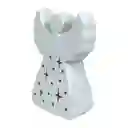 Angel Decorativo Santini Con Luz 5x14cm Blanco Porcelana