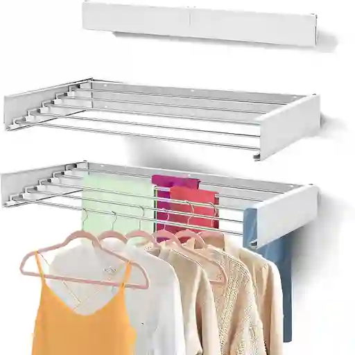 Tendedero Plegable Pared Ropa Metálico 80cm X 40cm
