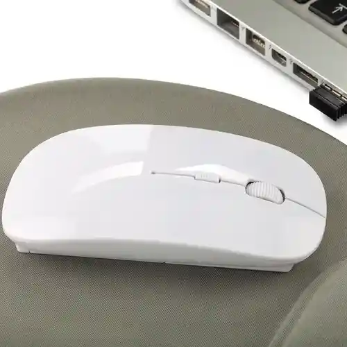 Mouse Inalambrico Ultra Delgado Recargable Blanco O Negro