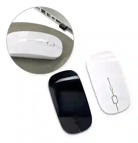 Mouse Inalambrico Ultra Delgado Recargable Blanco O Negro