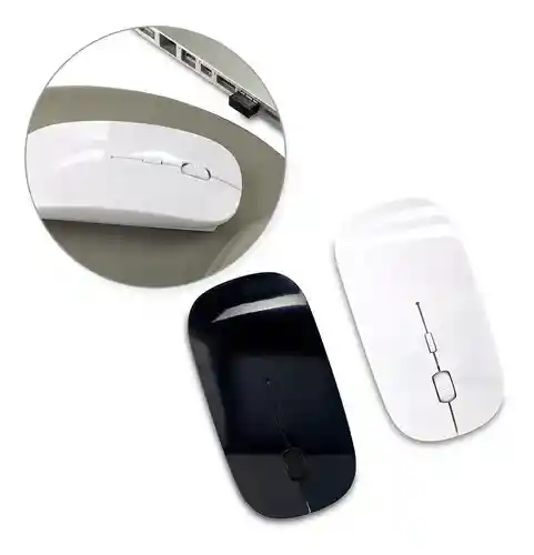 Mouse Inalambrico Ultra Delgado Recargable Blanco O Negro