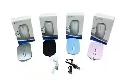 Mouse Recargable 2.4g Inalámbrico Bluetooth 1600 Dpi Colores Varios