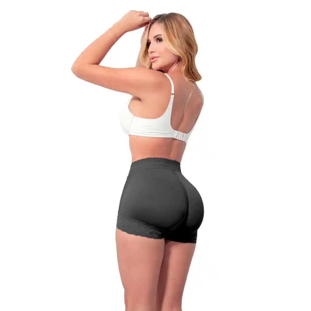 Nalest26-panty Faja Levantacola Cachetero Con Broches Color: Negro Talla: L