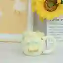 Mug Taza De Cerámica Amarillo Con Flor De Cereza