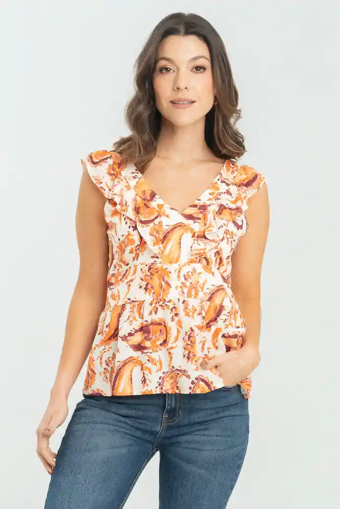 Blusa Anya Color Beige Claro Talla M