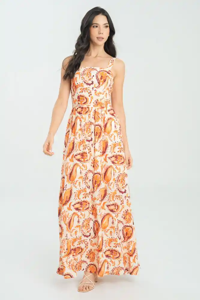 Vestido Macanas Color Beige Claro Talla S