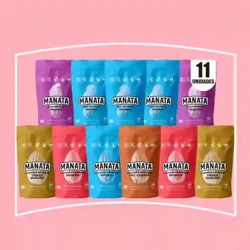 Mega Combo Manata Maní (x5) + Almendras (x6) Sabores Surtidos