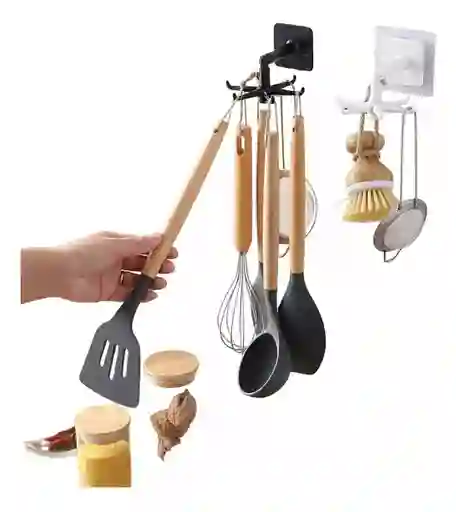 Gancho Cocina Giratorio Colgador Adhesivo Hogar Utensilios