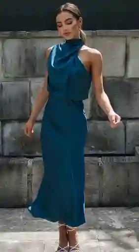 Vestido Altea Talla M Azul Petroleo